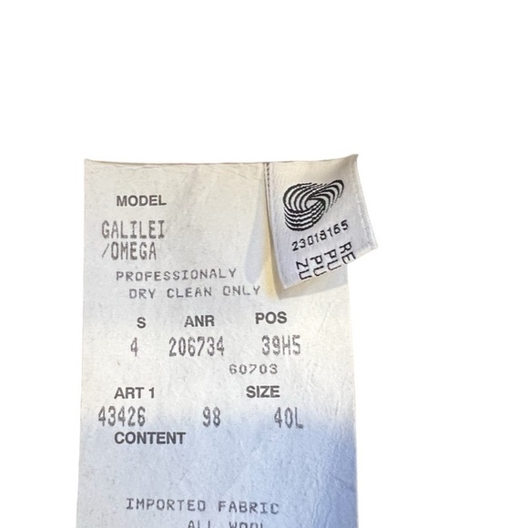 Vintage Hugo Boss Charcoal Gray Single Breated Pinstripe Wool Sports Jacket 40L - Picture 6 of 6